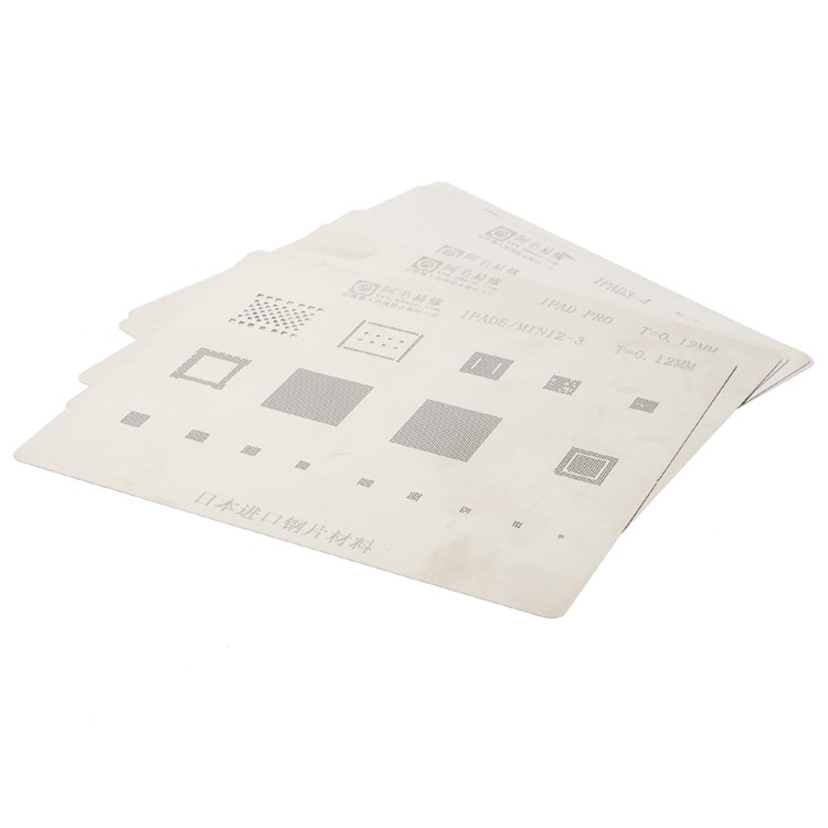 5Pcs/Set Solder Tin Plate BGA Steel Mesh IC Chip Plating Mesh for iPad Pro, iPad Mini, Etc.-5