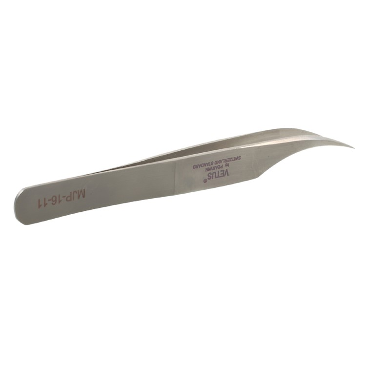 VETUS MJP-16-11 VETUS High Strength Matte Stainless Steel Professional Curved Tip Tweezers Repair Tool - Style B-3