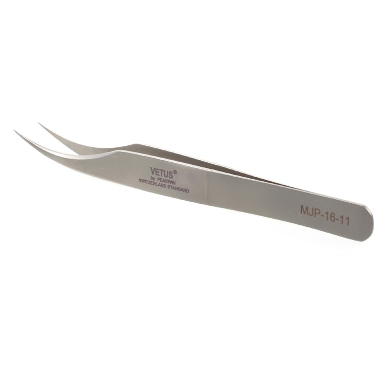 VETUS MJP-16-11 VETUS High Strength Matte Stainless Steel Professional Curved Tip Tweezers Repair Tool - Style B-5