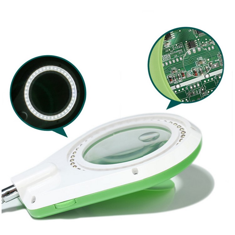 YIHUA 628A 10X Adjustable LED Light Welding Magnifier Desktop Stand - AC 110V / CN Standard Plug-5