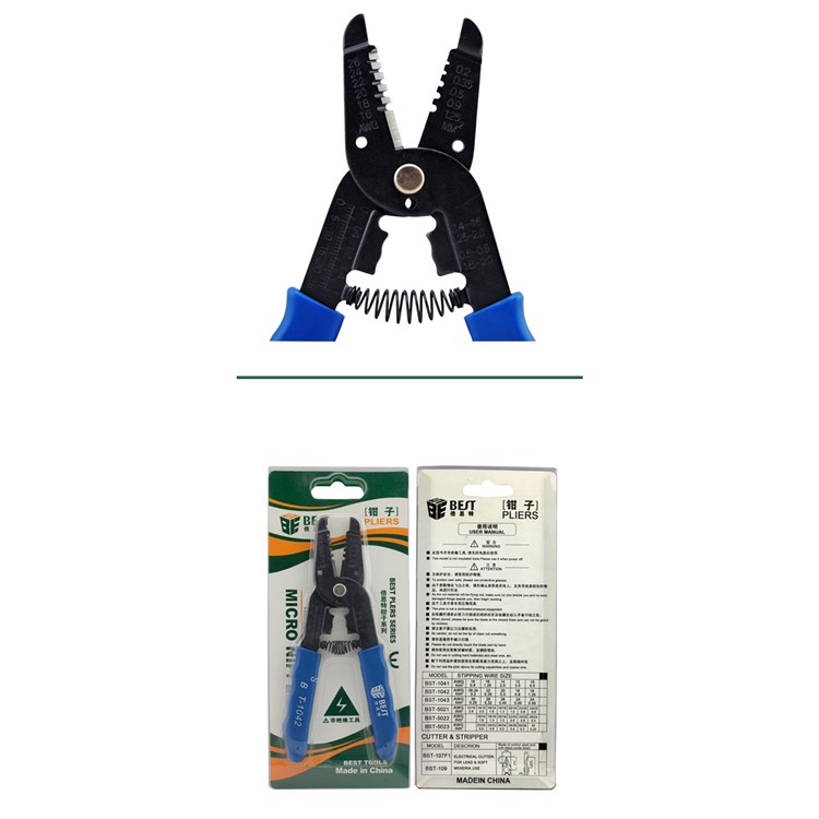 BEST BST-1042 Professional Wire Stripper Pliers Crimper Cable Stripping Crimping Cutter Hand Tool-4