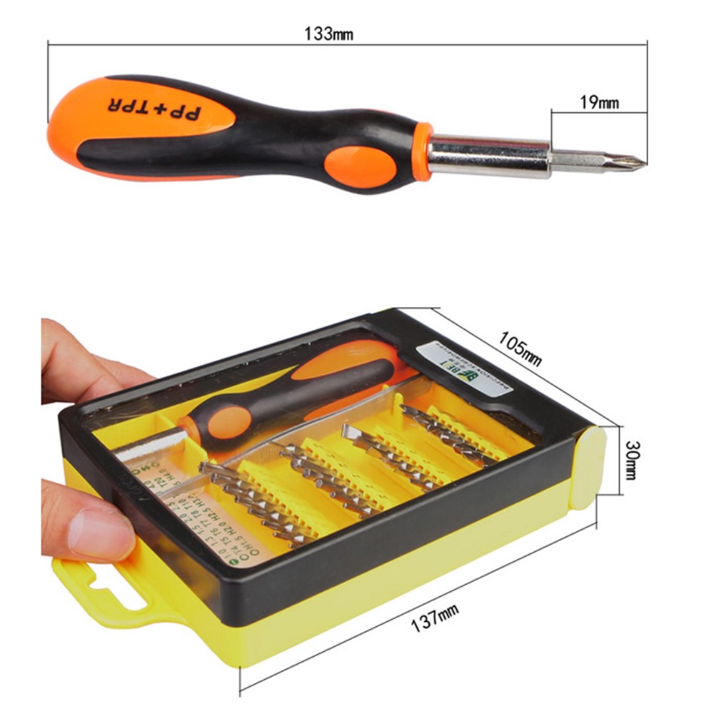 BEST BST-8902 30 in 1 Multipurpose Repair CR-V Screwdriver Tweezer Set Tools Kit for Phone PC Repair-7