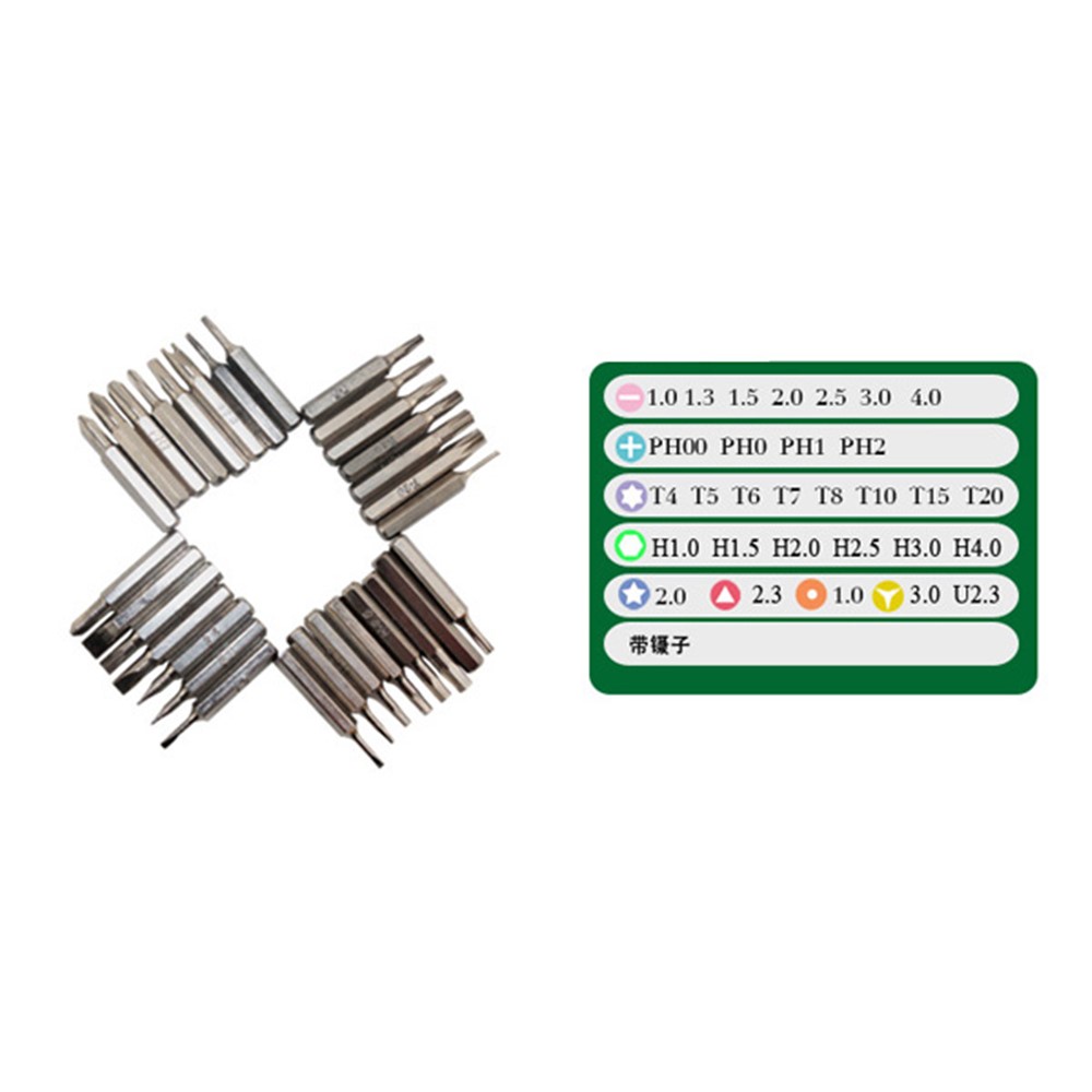 BEST BST-8902 30 in 1 Multipurpose Repair CR-V Screwdriver Tweezer Set Tools Kit for Phone PC Repair-8