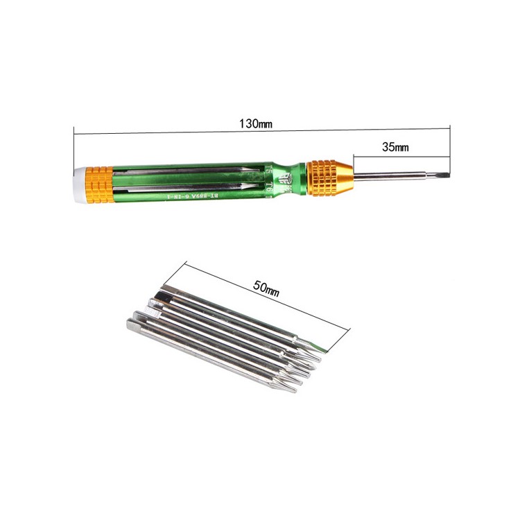BEST BST-889A 6-in-1 Precision Screwdriver Disassembly Repair Tool Set for Samsung Huawei Xiaomi Etc.-3
