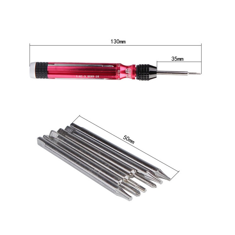 BEST BST-889B 6-in-1 Non-slip Handle Screwdriver Disassembly Repair Tool Set for Samsung Huawei Xiaomi Etc.-3