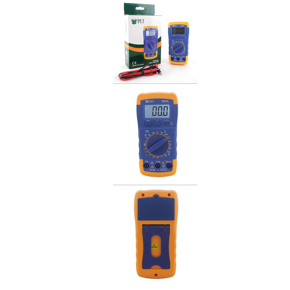 BEST BST-B830L LCD Display Digital Multimeter Handheld AC / DC Tester - Blue + Orange-4
