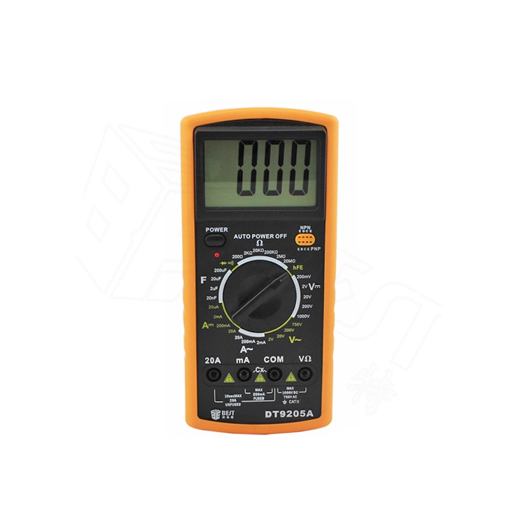 BEST BST-9205A LCD Digital Multimeter Handheld Measure Device - Black + Orange-1