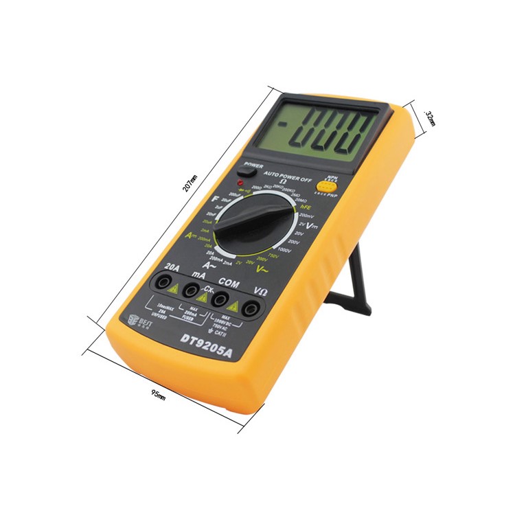 BEST BST-9205A LCD Digital Multimeter Handheld Measure Device - Black + Orange-2
