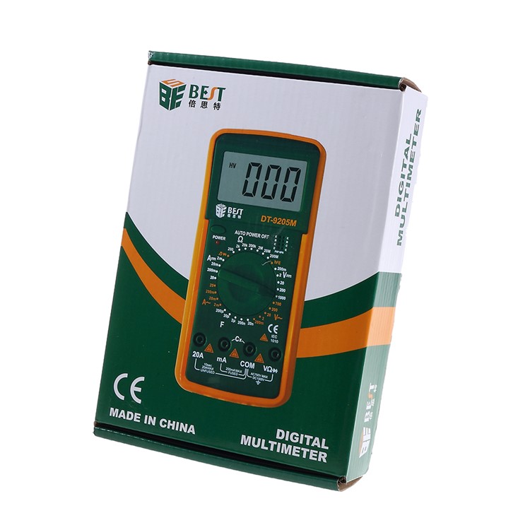 BEST BST-9205A LCD Digital Multimeter Handheld Measure Device - Green/Orange-6