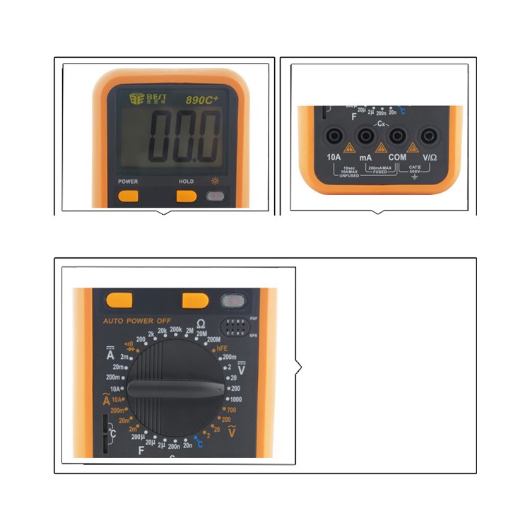 BEST BST-890C+ Portable Handheld Measure Digital Multimeter with LCD Large Screen-3