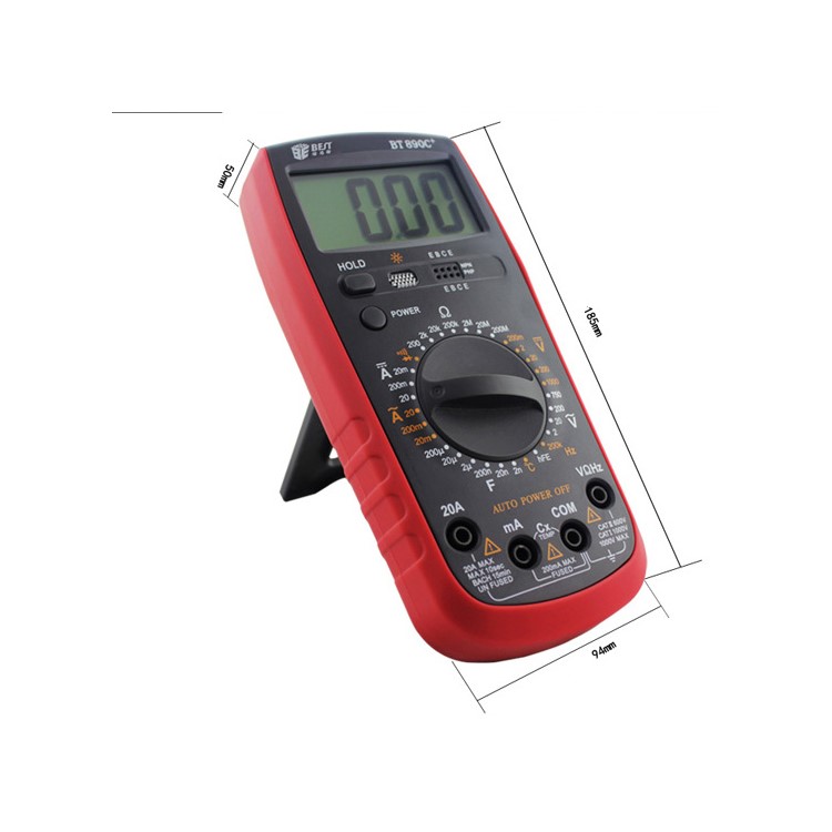 BEST BST-890C+ Modern Digital Multimeter AC/DC Voltage Current Resistance Diode Tester with Large LCD Screen-2