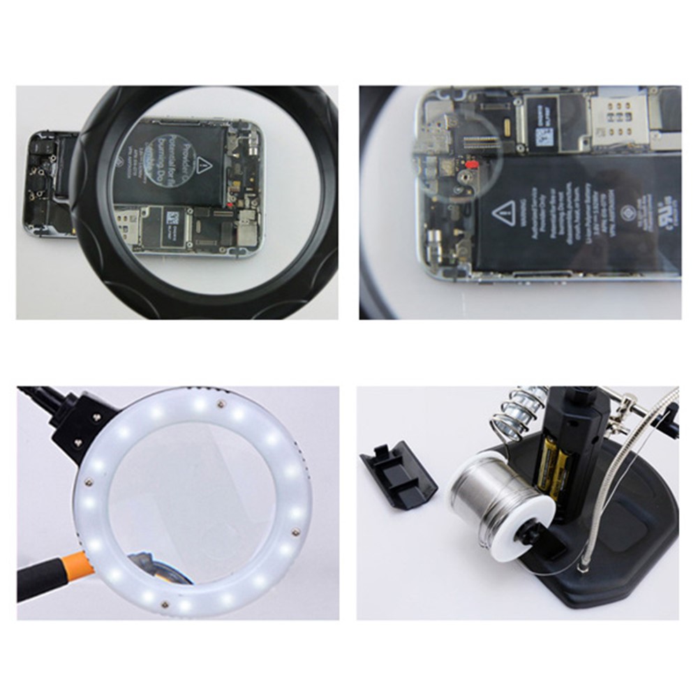 BEST BST-308L LED Lamp 2.5X/4X Magnifying Glass with Clips-3