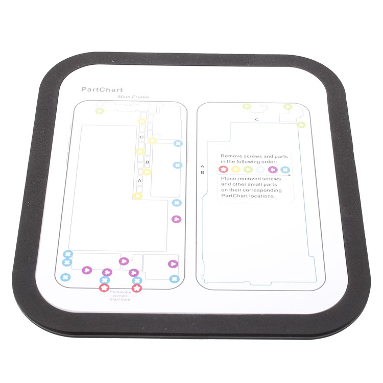 Heat Insulation Repair Platform Mat for iPhone X with Magnetic Screw Section-2