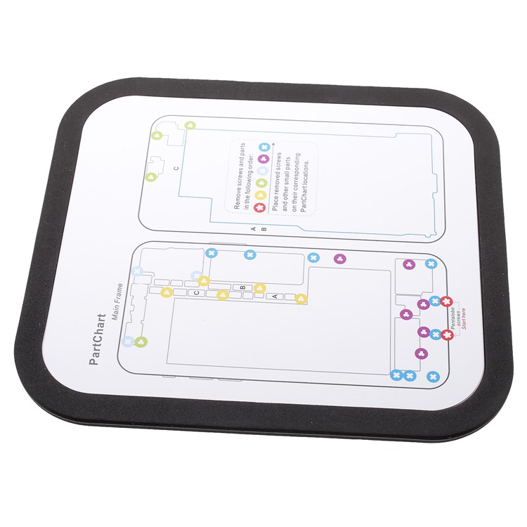 Heat Insulation Repair Platform Mat for iPhone X with Magnetic Screw Section-3