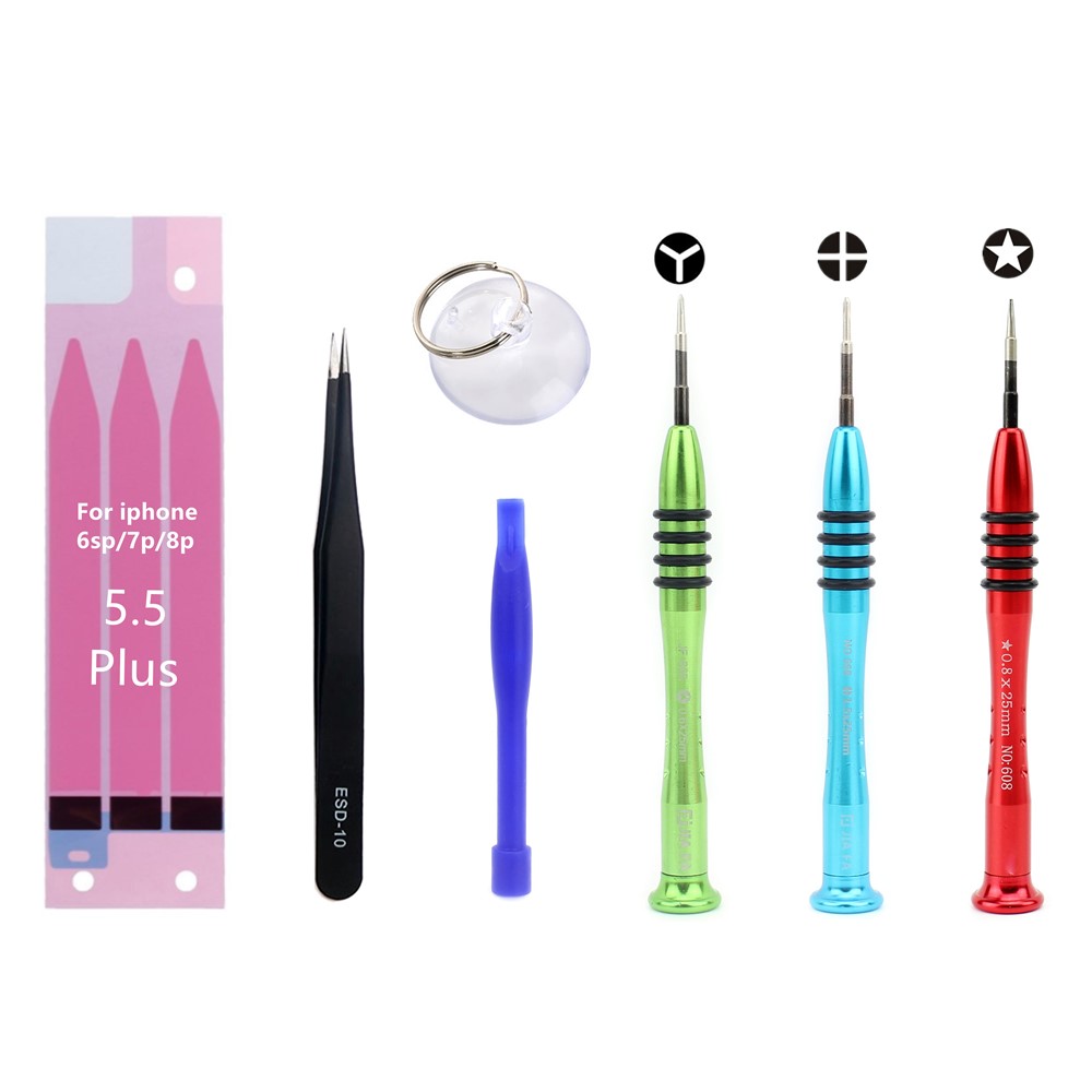JF-8163 7-in-1 Battery Adhesive Sticker Screwdriver Repair Tool Set for iPhone 8 Plus-1