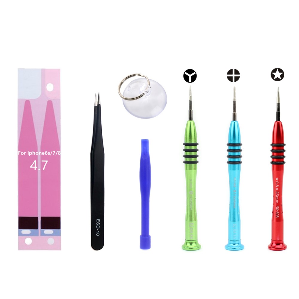 JF-8163 7-in-1 Battery Adhesive Sticker Screwdriver Repair Tool Set for iPhone 8 Plus-2