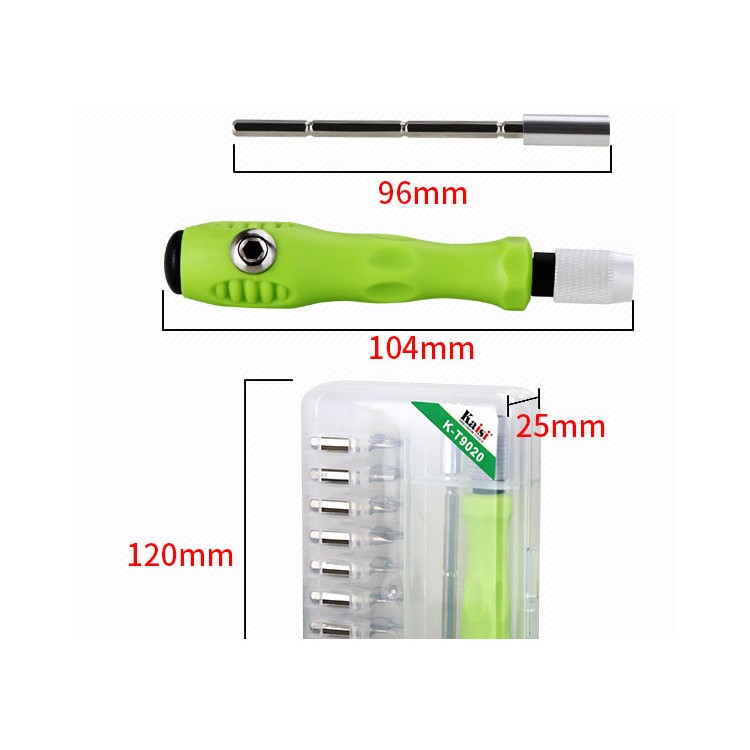 K-T9020 Disassemble Screwdriver Repairing Tool Set with 20 Bits for Mobile Phone-3