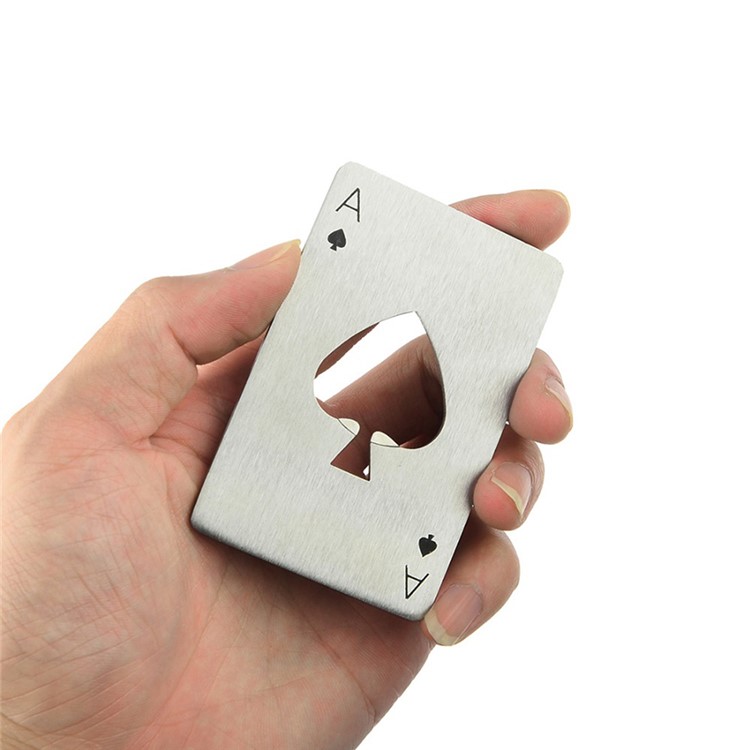 Spade A Pattern Heavy Duty Stainless Steel Flat Bottle Opener-4