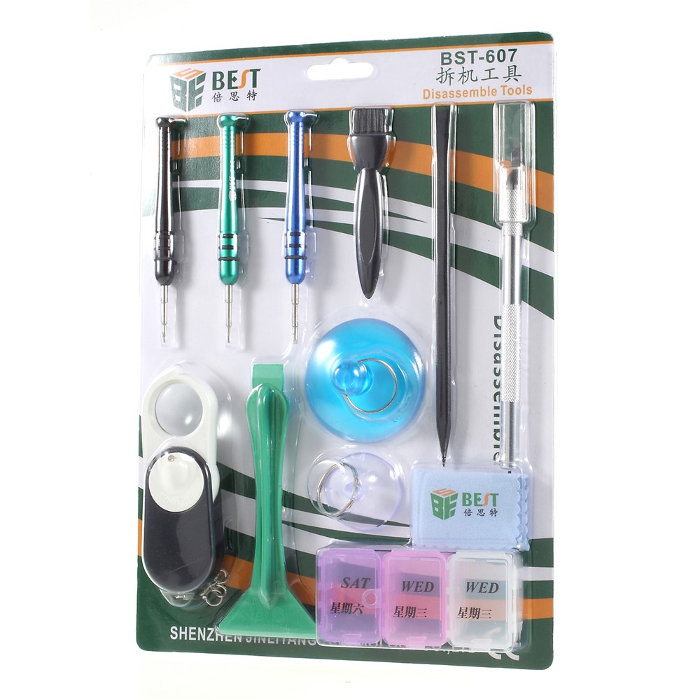 BST-607 11-in-1 Professional Screwdriver Repair Disassemble Tool Set for iPhone Huawei Smartphone-7