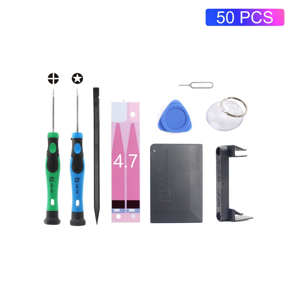 50PCS/Lot JF-8157 9-in-1 Battery Adhesive Sticker Screwdriver Repair Tool Set for iPhone 8/7/6s/6/SE/5s/5c/5-1