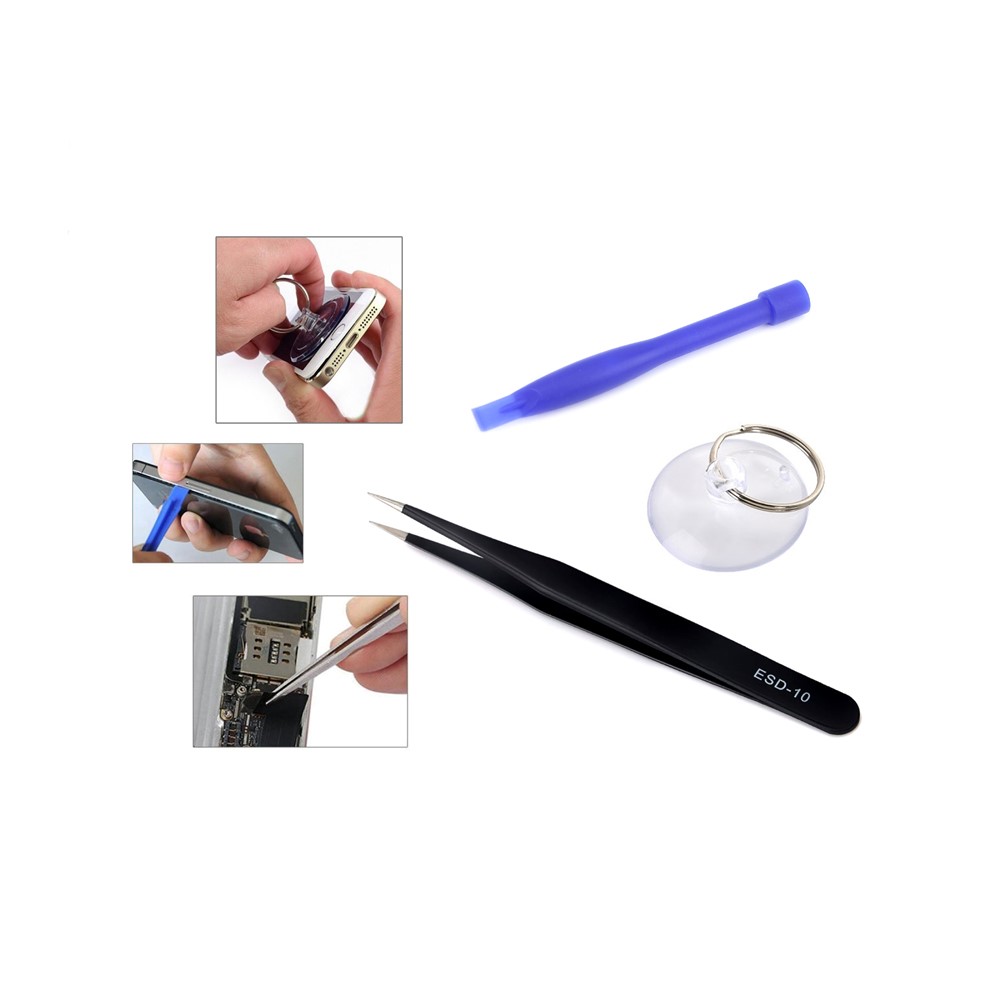 50PCS/Lot JF-8163 7-in-1 Battery Adhesive Sticker Screwdriver Repair Tool Set for iPhone 8/7/6s/6-4