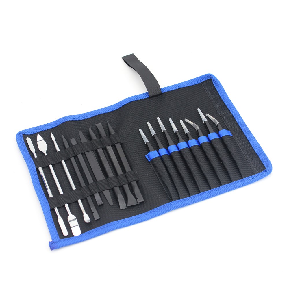 JF-8169 17 in 1 Mobile Phone Opening Pry Tool Tweezers Crowbars Repair Kit-4