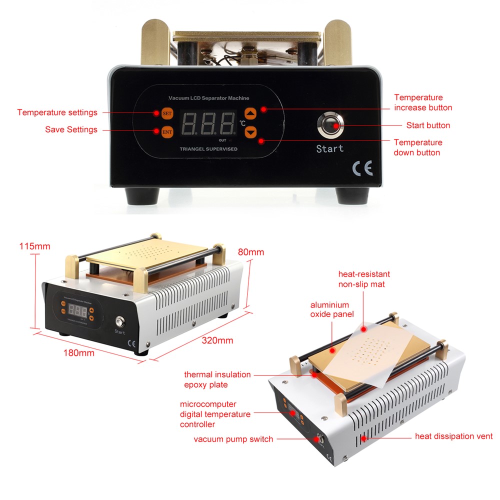 7-inch Vacuum LCD Screen Separator Machine - EU Plug