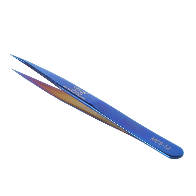 Straight Tip - VETUS MCS-12 High Precision Stainless Steel Professional Tweezers-1