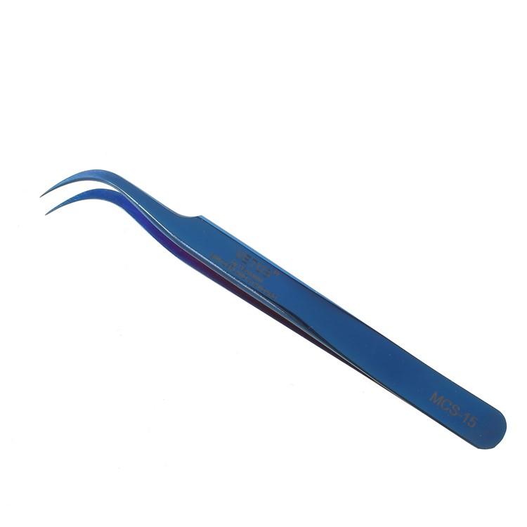 Pointe Recourbée - VETUS MCS-15 Pincettes Professionnelles En Acier Inoxydable De Haute Précision-1