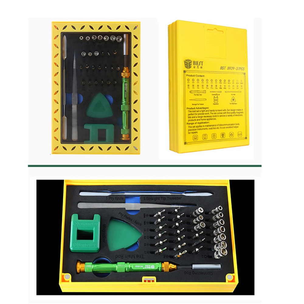 Melhor BST-8929 Multi-função Chave De Fenda Set Kit Chave De Fenda De Alta Precisão Com Pinça Pinça Magnetizador-2