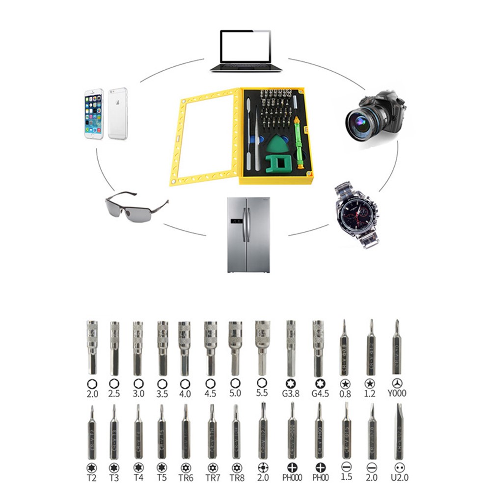 Meilleur Tournevis Multi-fonction du BST-8929 Ensemble de Tournevis à Haute Précision Avec Des Pincettes à Magnétiseur Spudger