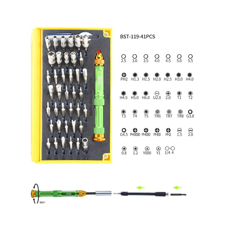 BST-118 67-em-1 Conjuntos De Ferramentas Manuais Para Iphone / Xiaomi Telefones Inteligentes Reparação De Ferramentas Kit Saco-4