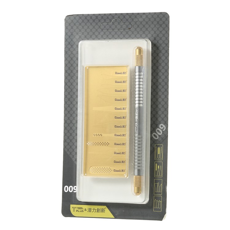 QIANLI 009 Multifunctional Dual-end Metal Bar + 12 Ultra Slim Pry Heads-7