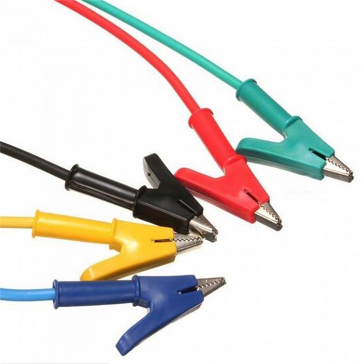 5Pcs/Set Double-Headed Alligator Clip Wire Test Line High-Voltage Silicone Leads 1m-4