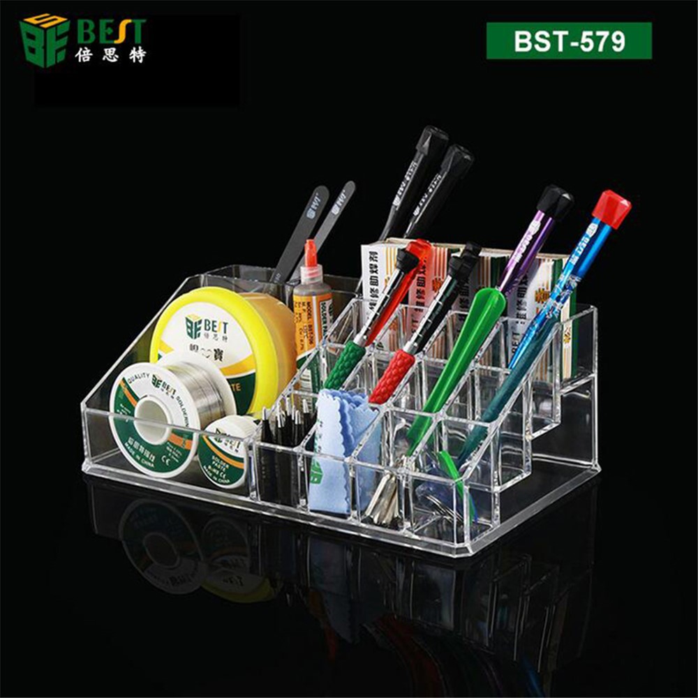 BEST BST-579 Muliti-slot Acrylic Storage Box Holder for Repair Tools-1