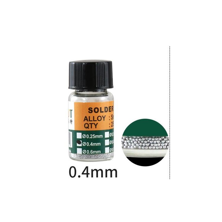 1 Bottle Tin BGA Reballing Soldering Balls for BGA Rework Maintain Tools - Diameter: 0.4mm-1