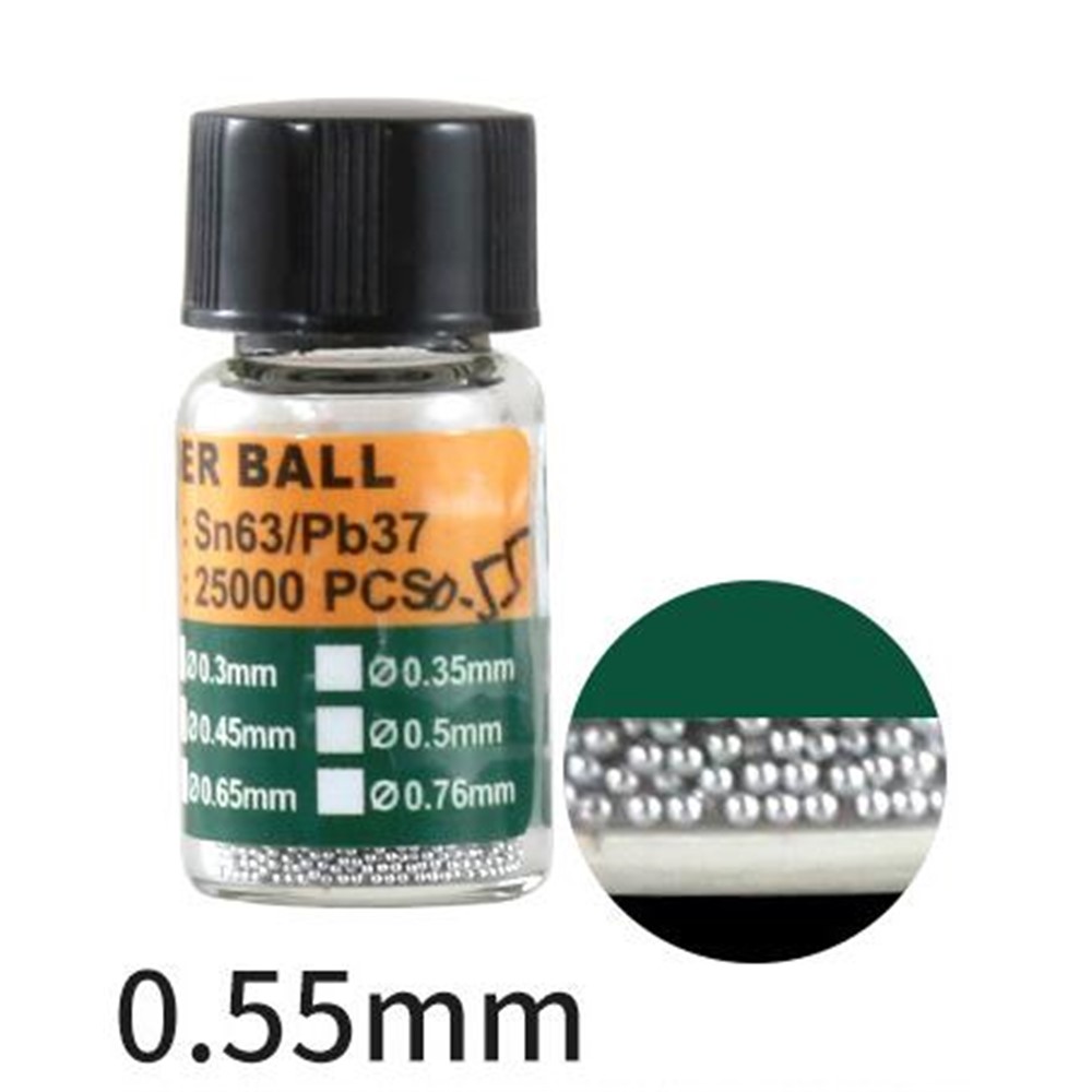 1 Bottle Tin BGA Reballing Soldering Balls for BGA Rework Maintain Tools - Diameter: 0.55mm-1