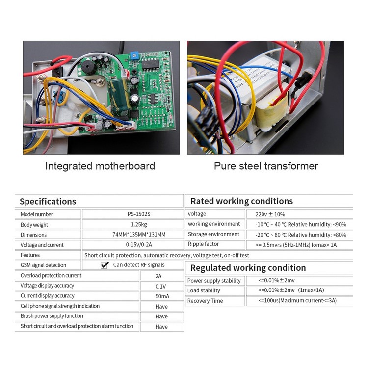 BEST BST-1502S DC Power Supply 0-15V Maintenance Tool for Mobile Phone Repairing Labs - 110V / US Plug-5