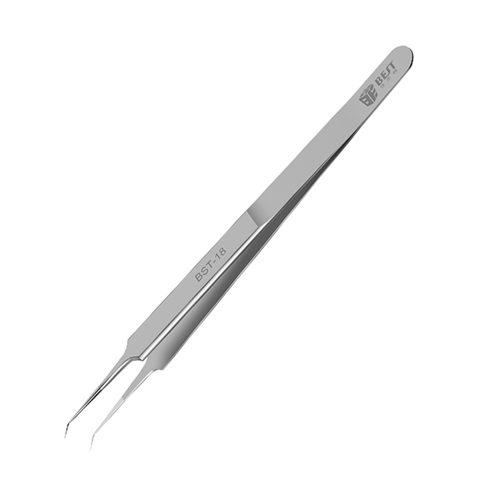 BST-18 Curved Tip Fingerprint Jump Wire Tweezer for Phone Mainboard Maintenance-1