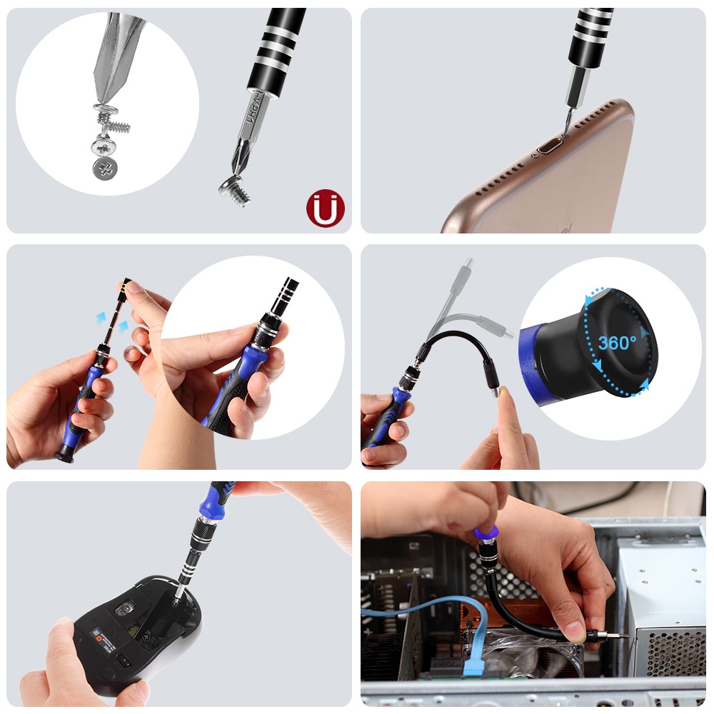 Professionelles 78-in-1-Elektronik-Reparaturwerkzeug Mit Entmagnetisierer, Zange Und Reparaturmatte-7