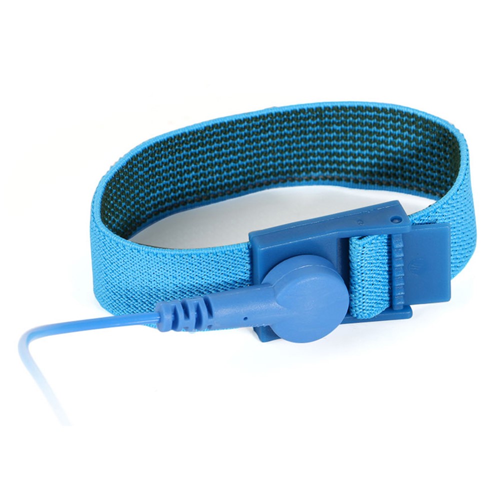 BST Anti Estática ESD Pulseira De Aterramento Pulseira Elástica Ajustável - Azul-4