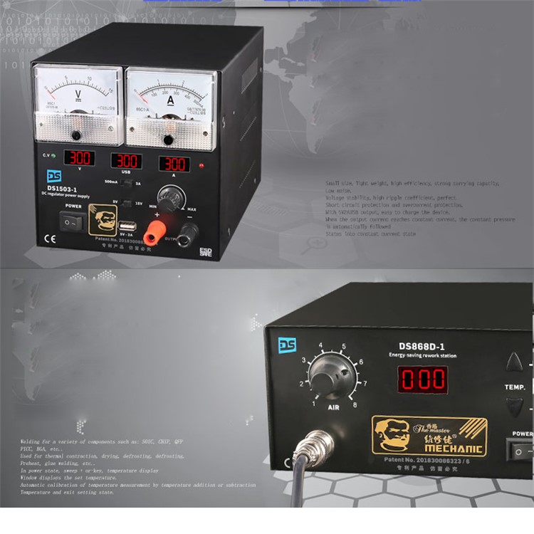 MECHANIC T10 4 in 1 220V Heat Hot Air Gun Rework Station Soldering Iron Power Supply Intellgent Combination Tool Set-6