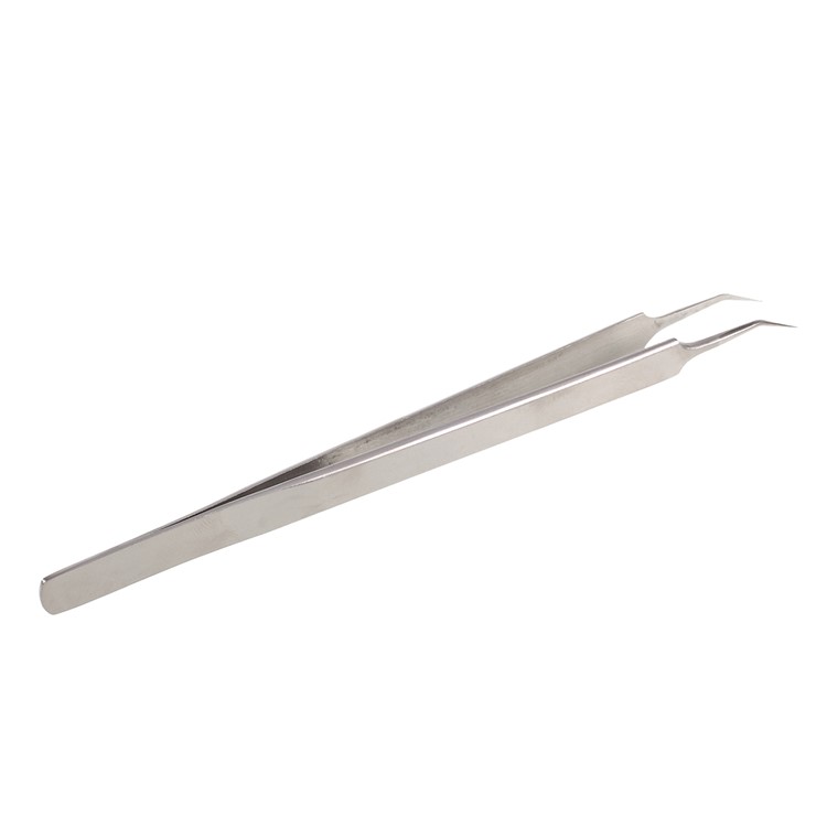 JABEUD UD-14W+ Curved Tip High Precision Stainless Steel Professional Tweezers - Silver-2