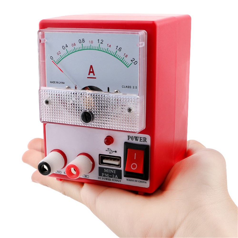 PM-2A Mini DC Power Supply Ammeter for Mobile Phone Repair Power Test Tools Set - Red-2