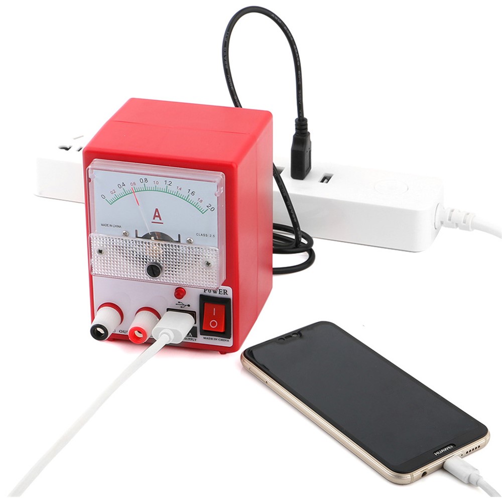 PM-2A Mini DC Power Supply Ammeter for Mobile Phone Repair Power Test Tools Set - Red-6