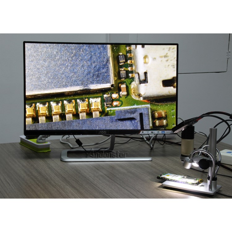 ANDONSTAR CE / RoHS / FCC 1080P Ampliador de microscópio de HDMI HD com tela de LCD de 3.0 polegadas para PCB Repair Tool-10