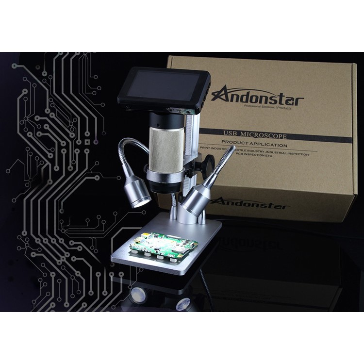 ANDONSTAR CE / RoHS / FCC 1080P Ampliador de microscópio de HDMI HD com tela de LCD de 3.0 polegadas para PCB Repair Tool-14