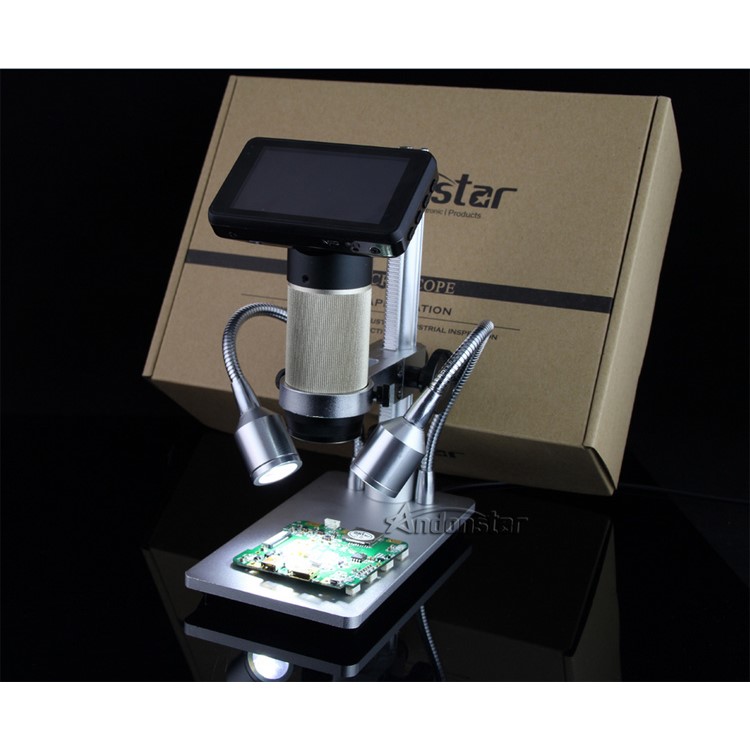 ANDONSTAR CE / RoHS / FCC 1080P Ampliador de microscópio de HDMI HD com tela de LCD de 3.0 polegadas para PCB Repair Tool-7