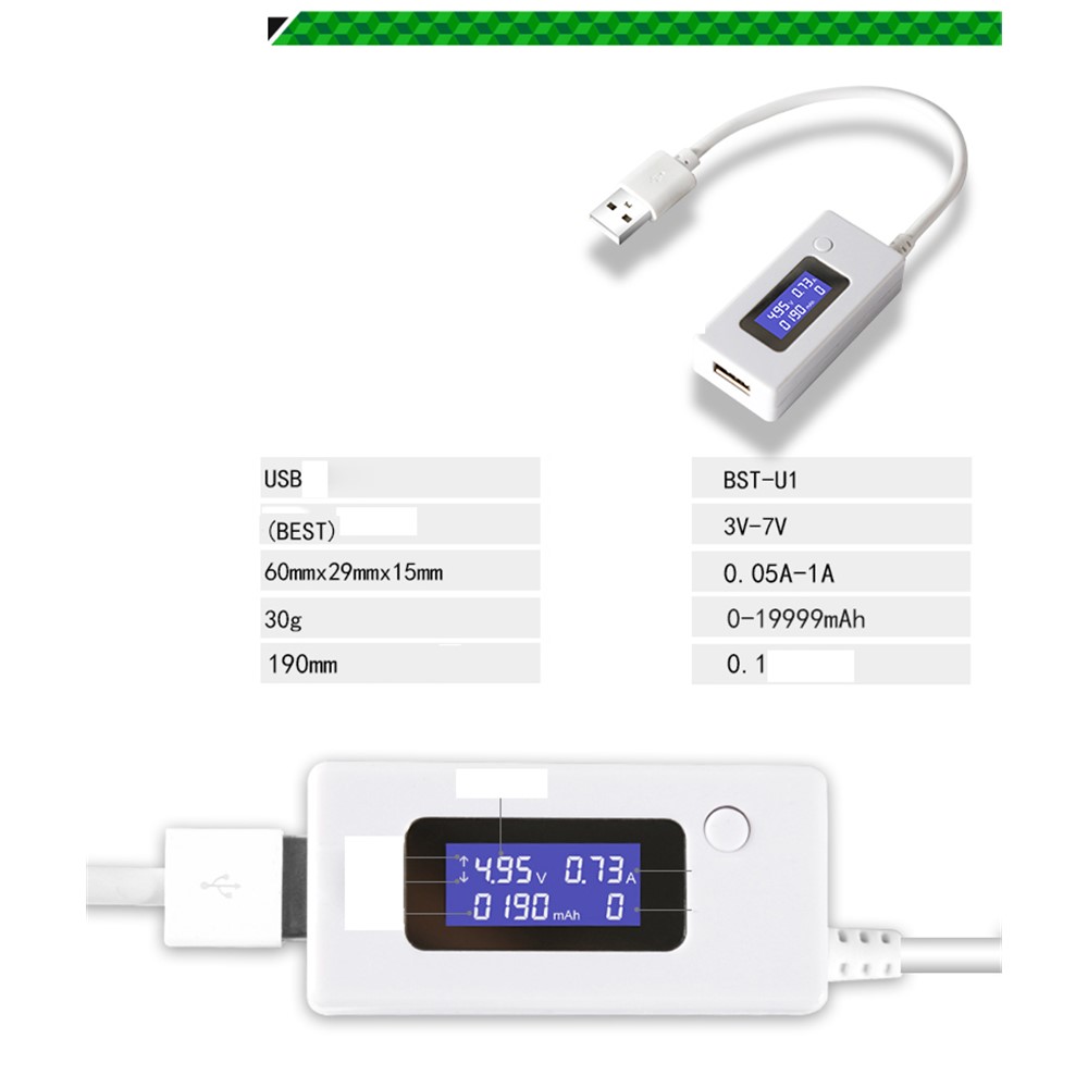 BST-U1 LCD USB Detector Voltage Current Capacity Tester-3