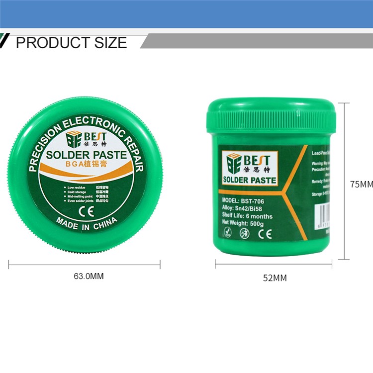 BST-706 500g BGA PCB SMD SMT Solder Flux Paste Welding Soldering Tin Cream-4